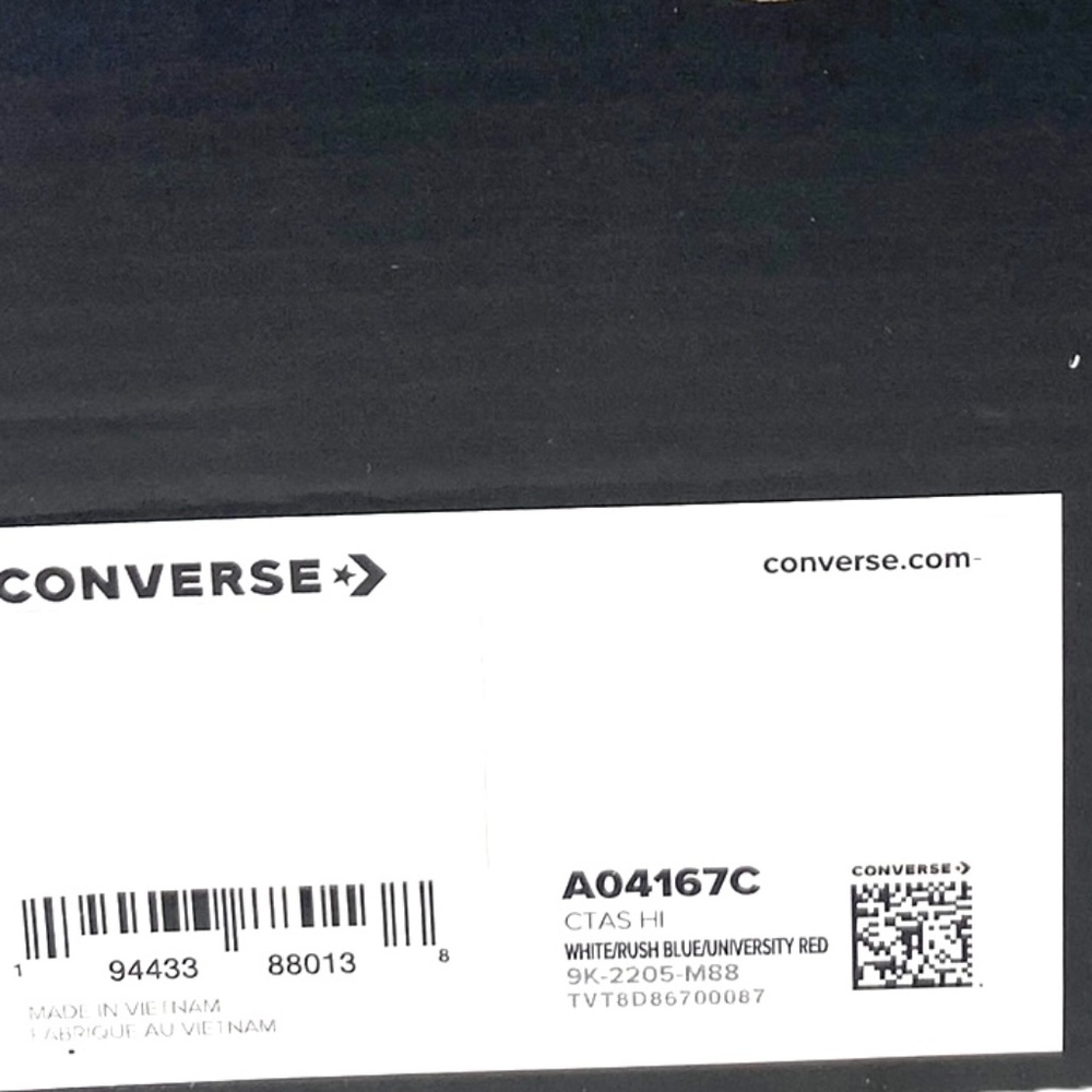 Converse Ctas High Top Shoes Canvas Sneaker For Women Blue White Skate A04167C - Picture 8 of 9